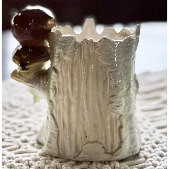 Vintage small ceramic made in Japan cute 5” mom and baby owl in tree planter‎ - Picture 3 of 11